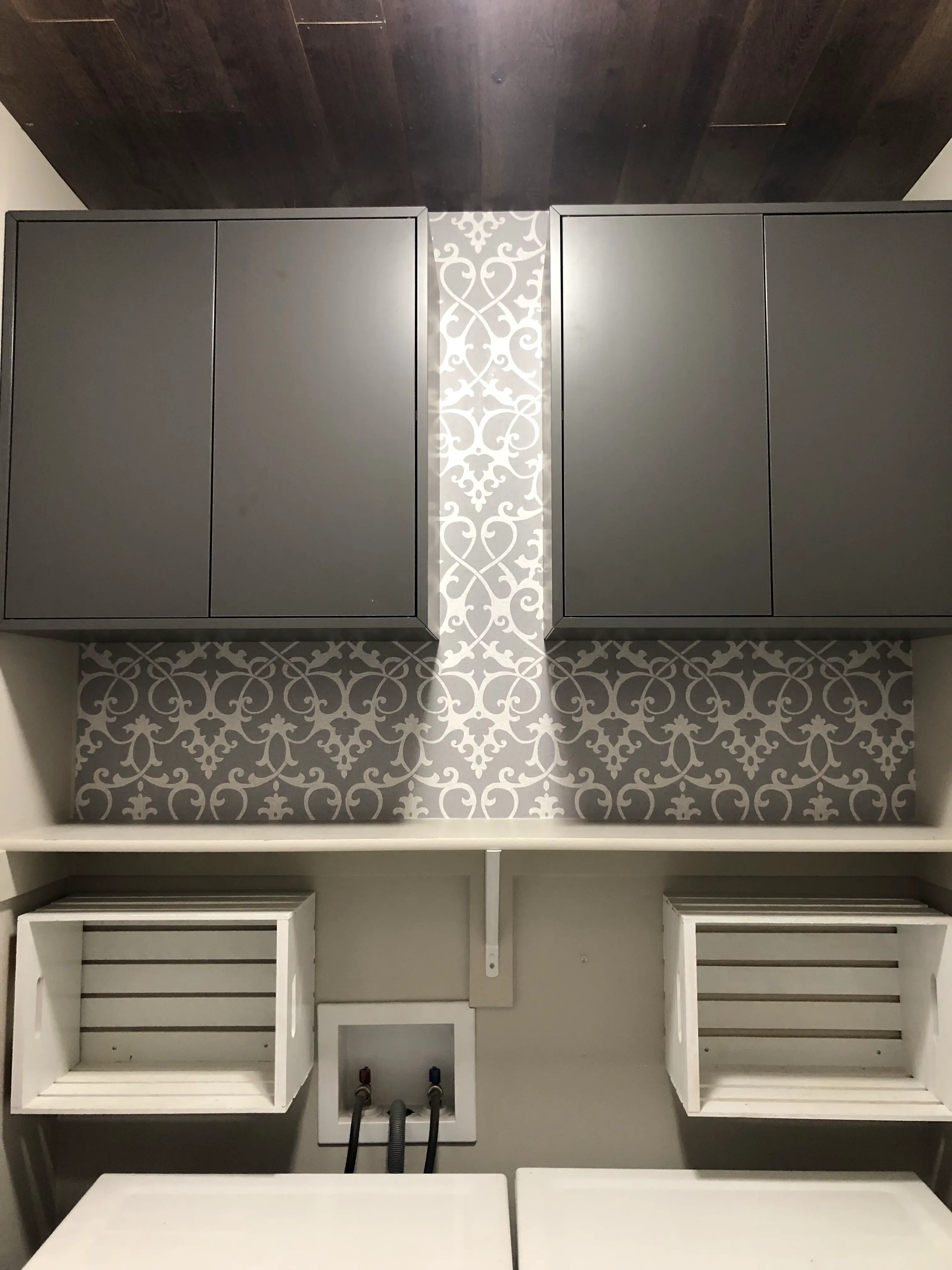 Laundry Room Renovation with Peel and Stick wallpaper